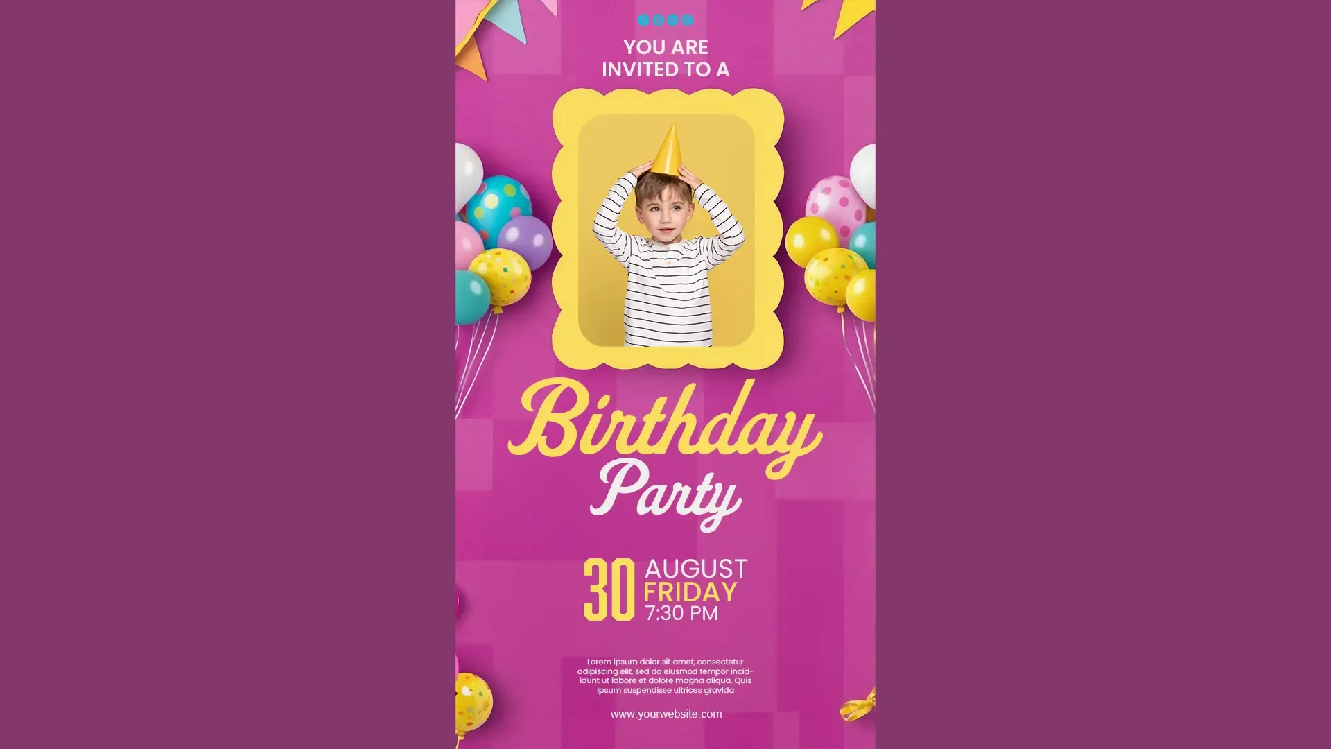 Vibrant Birthday Party e-Card for Instagram Story image